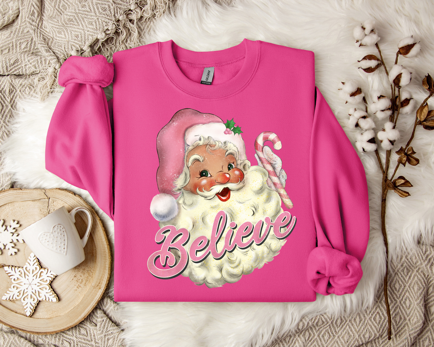 Pink Santa Retro Christmas Sweatshirt – Perfect Holiday Gift for Christmas