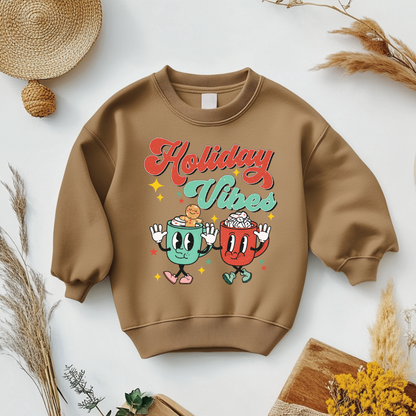 Holiday Vibes Christmas Sweatshirt Toddler