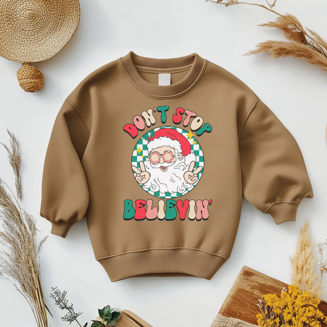 Don't Stop Believing Christmas Sweatshirt Toddler