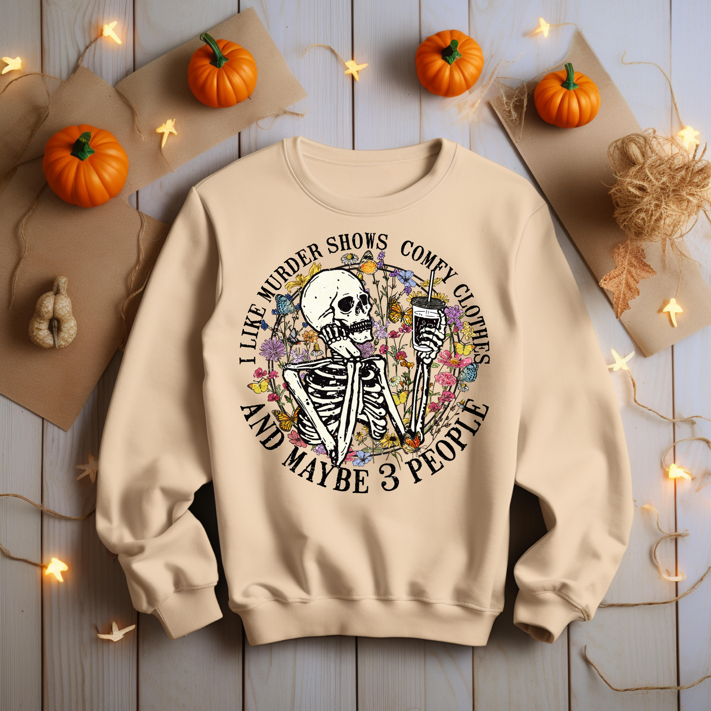 Skeleton Halloween Sweatshirt - Cozy Autumn Halloween Vibes Gift - Spooky Season Graphic Sweatshirt - Halloween Party Outfit