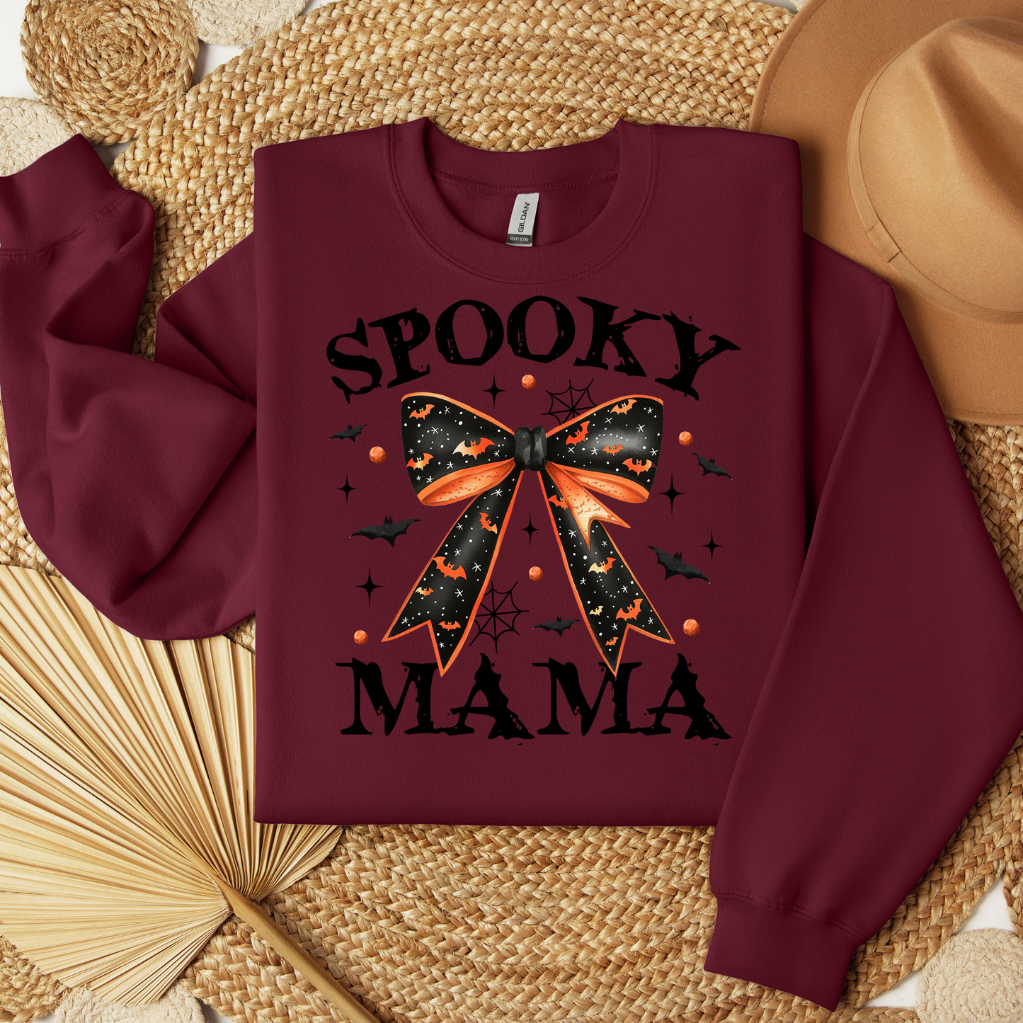 Halloween Sweatshirt - Spooky Mama Halloween Sweatshirt Cozy Autumn Halloween Vibes Gift