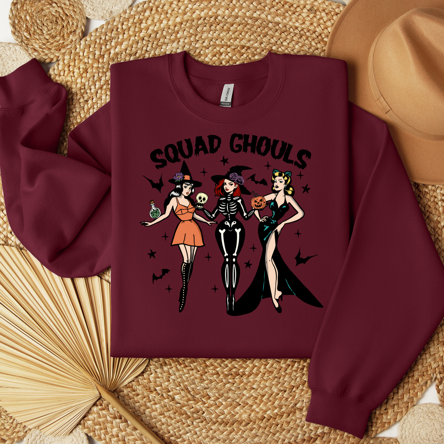 Squad Ghouls Halloween Sweatshirt - Cozy Autumn Halloween Vibes Gift