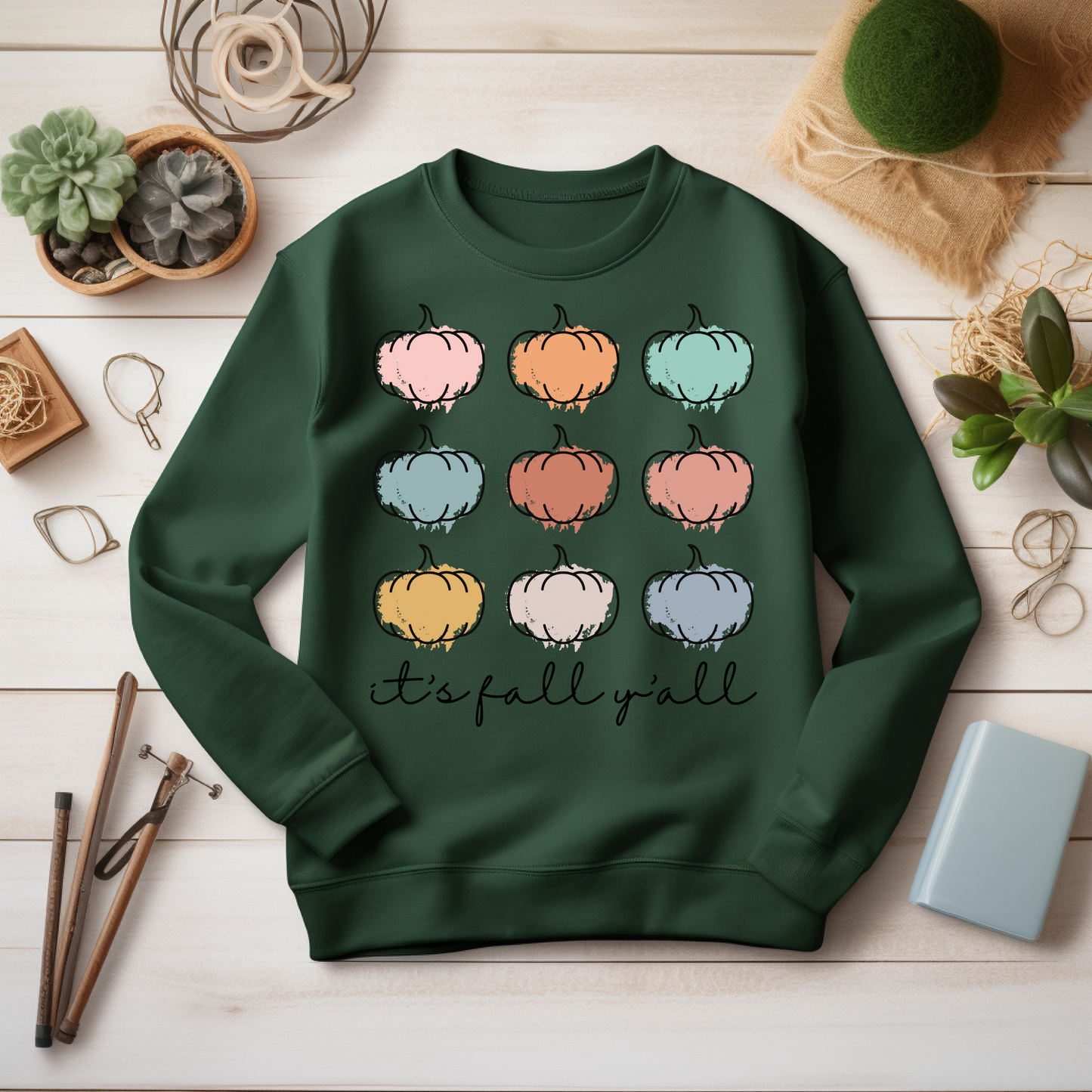 Thankful Sweatshirt - it's fall y'all, Thanksgiving Sweatshirt