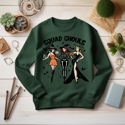 Squad Ghouls Halloween Sweatshirt - Cozy Autumn Halloween Vibes Gift