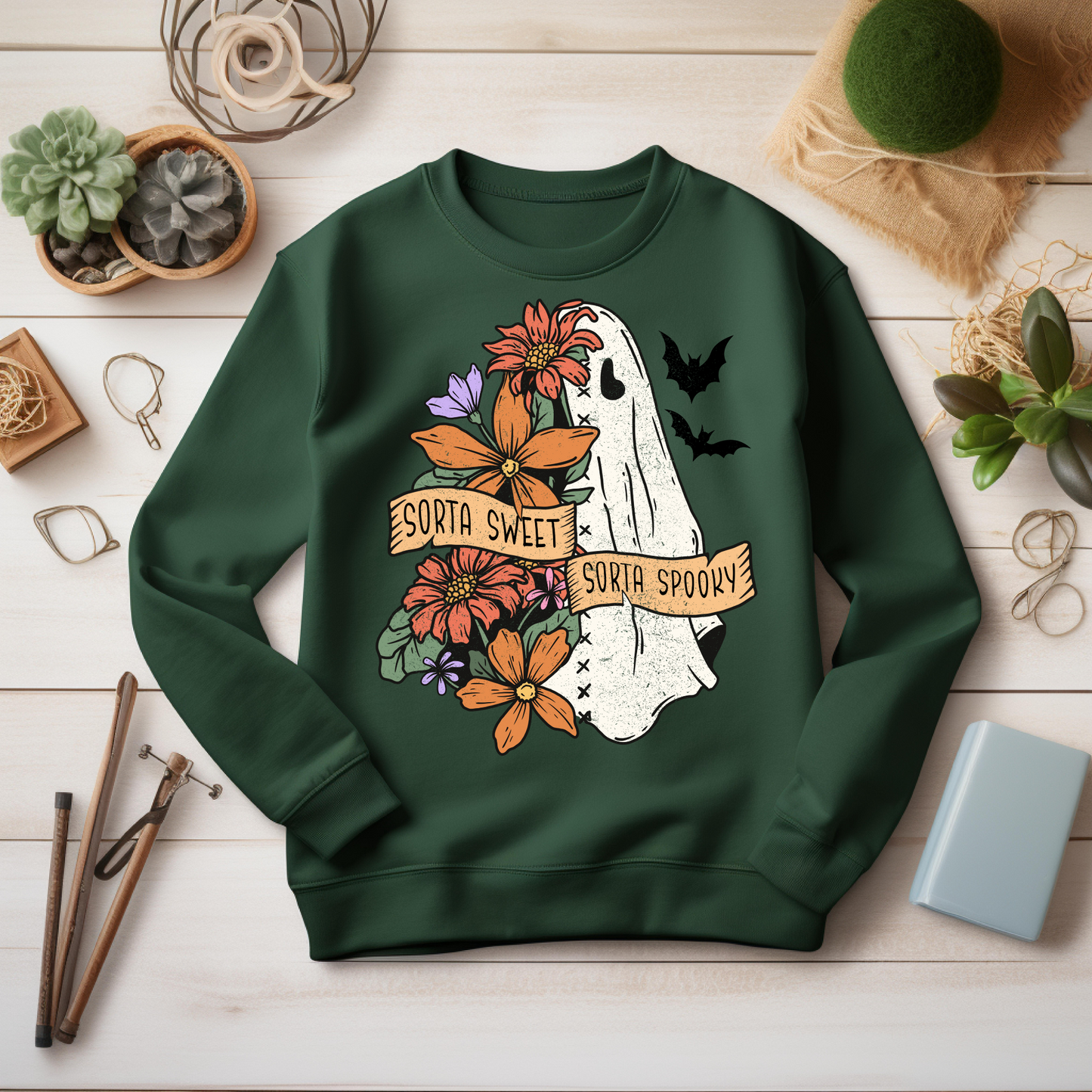 Coquette Bow Sweatshirt - Sorta Sweet Sorta Spooky Halloween Top