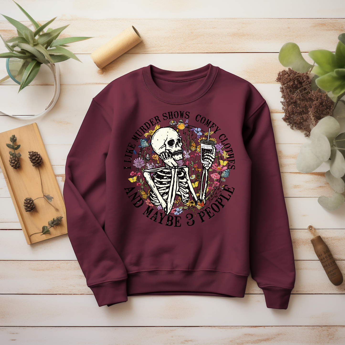 Skeleton Halloween Sweatshirt - Cozy Autumn Halloween Vibes Gift - Spooky Season Graphic Sweatshirt - Halloween Party Outfit