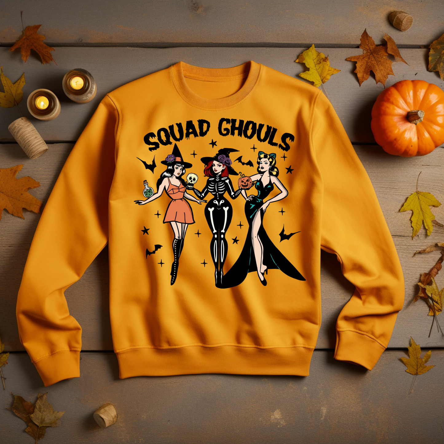 Squad Ghouls Halloween Sweatshirt - Cozy Autumn Halloween Vibes Gift