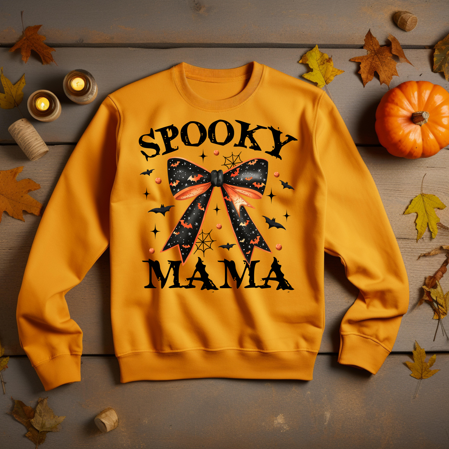 Halloween Sweatshirt - Spooky Mama Halloween Sweatshirt Cozy Autumn Halloween Vibes Gift