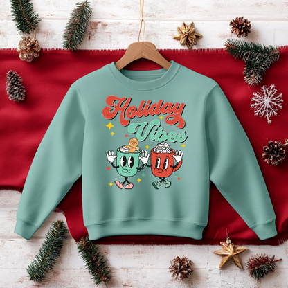 Holiday Vibes Christmas Sweatshirt Toddler