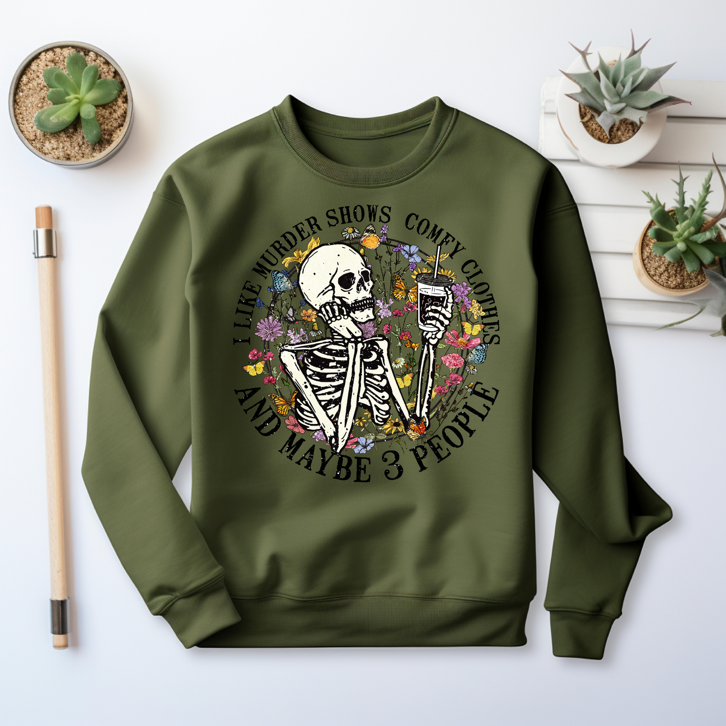 Skeleton Halloween Sweatshirt - Cozy Autumn Halloween Vibes Gift - Spooky Season Graphic Sweatshirt - Halloween Party Outfit