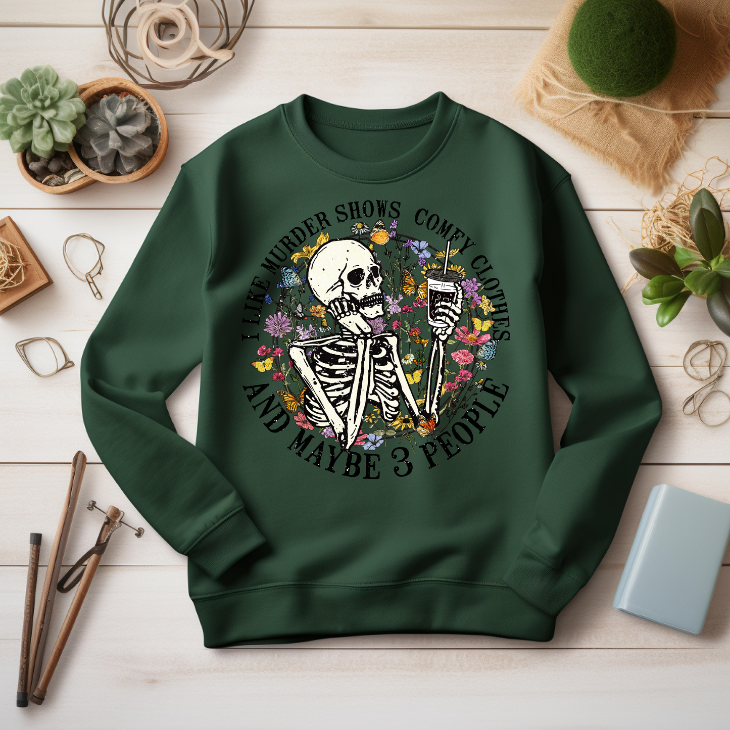 Skeleton Halloween Sweatshirt - Cozy Autumn Halloween Vibes Gift - Spooky Season Graphic Sweatshirt - Halloween Party Outfit