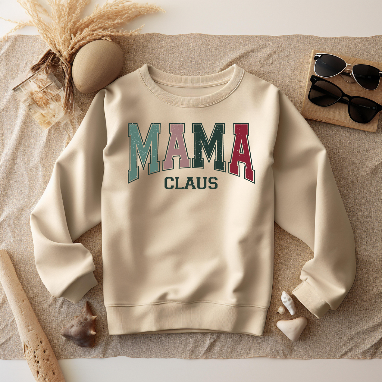 Mama Claus Papa Claus Sweatshirt – Family Christmas Vibes Gift