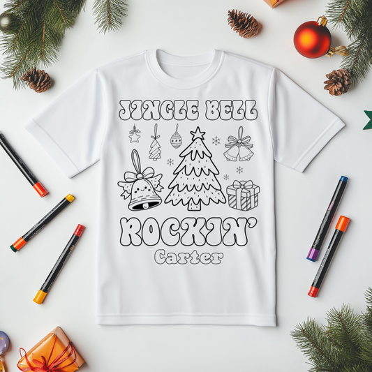 Personalized Christmas Coloring Shirt for Kids