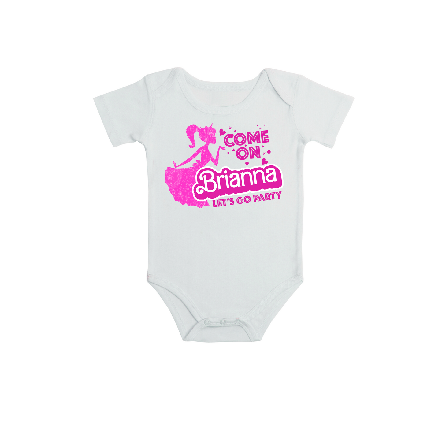 Come On "Any Name" Let's Go Party Custom Doll T-Shirt