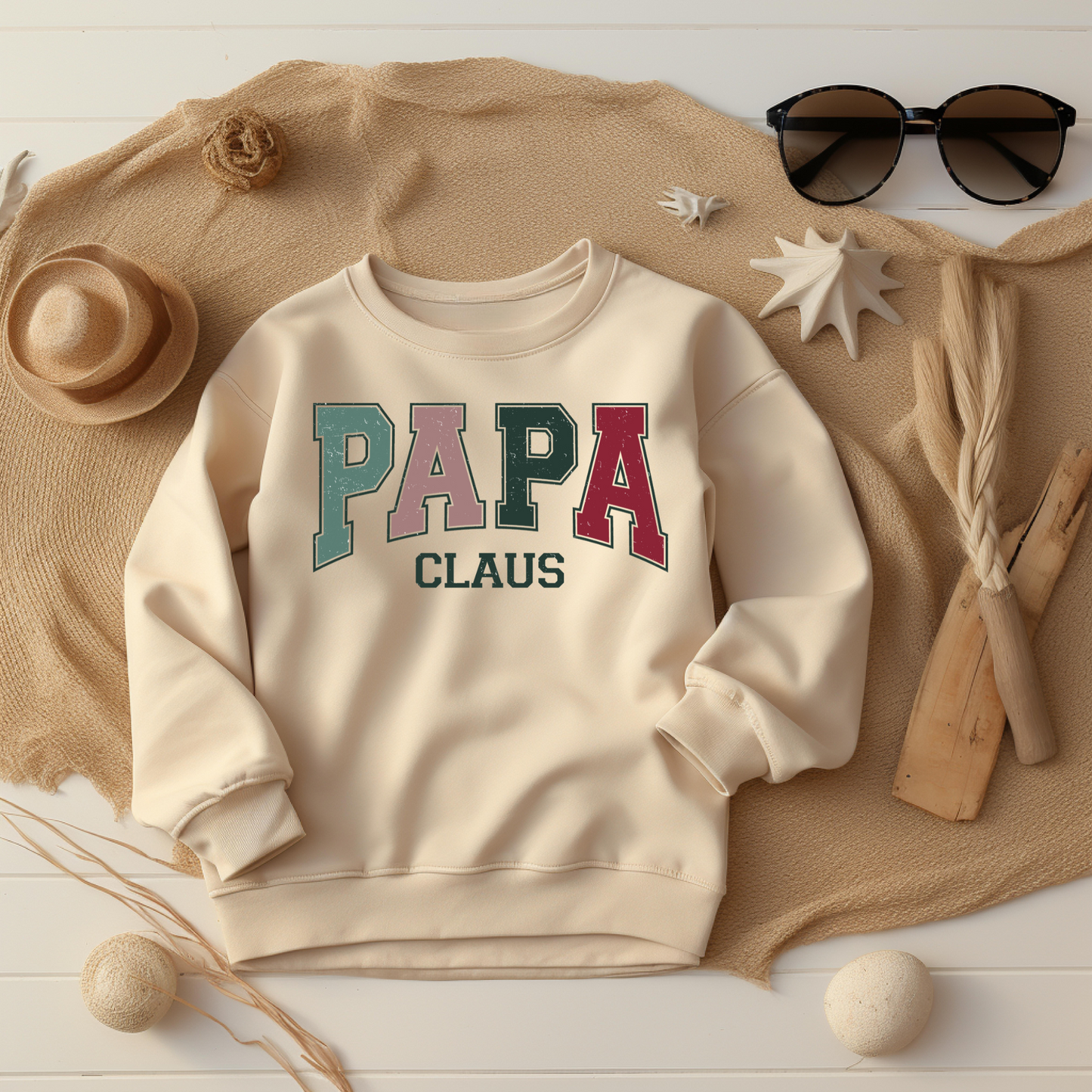 Mama Claus Papa Claus Sweatshirt – Family Christmas Vibes Gift