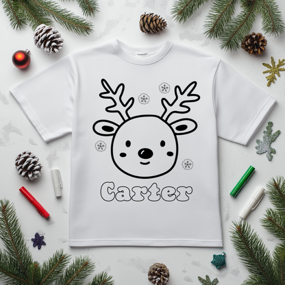 Personalized Christmas Coloring Shirt for Kids