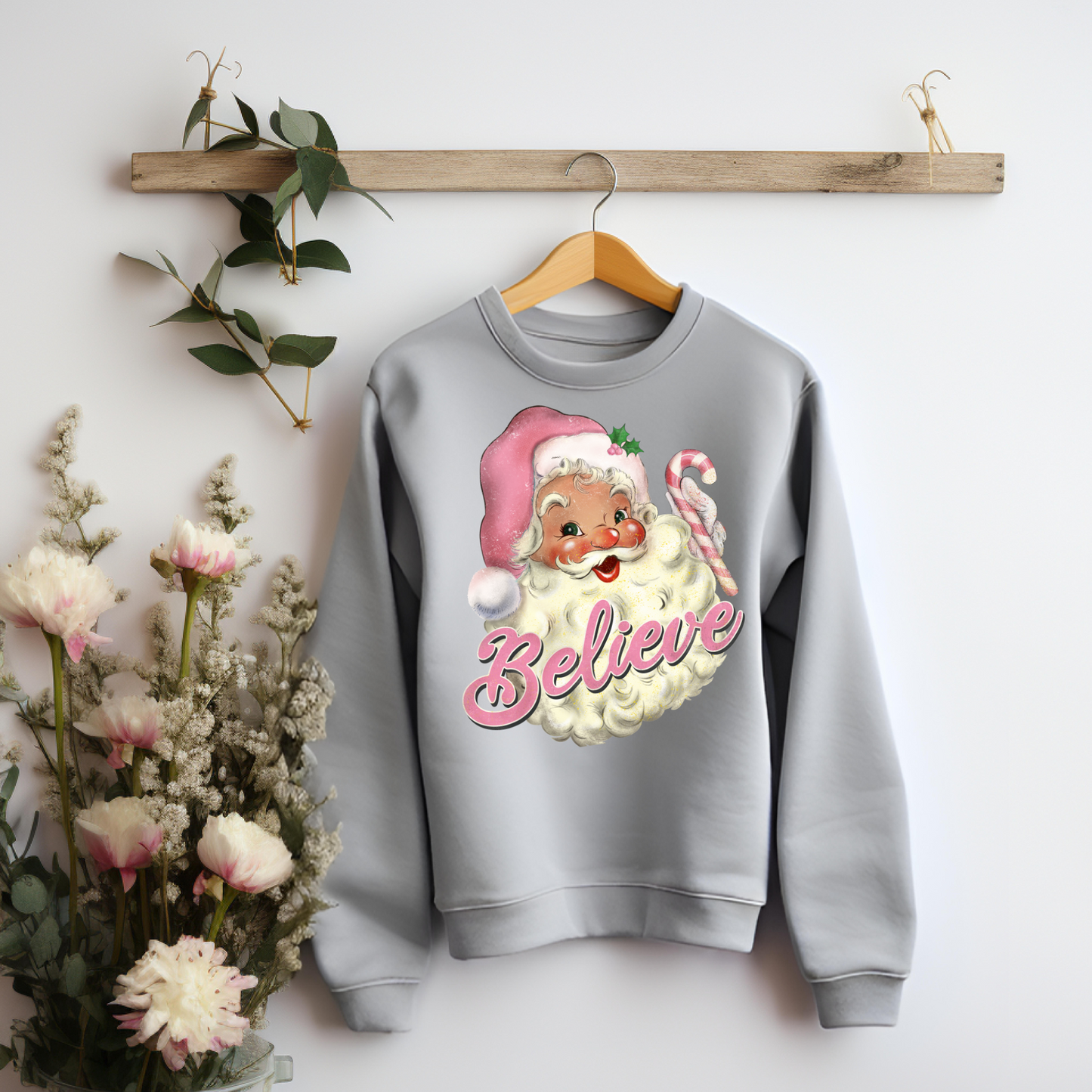 Pink Santa Retro Christmas Sweatshirt – Perfect Holiday Gift for Christmas