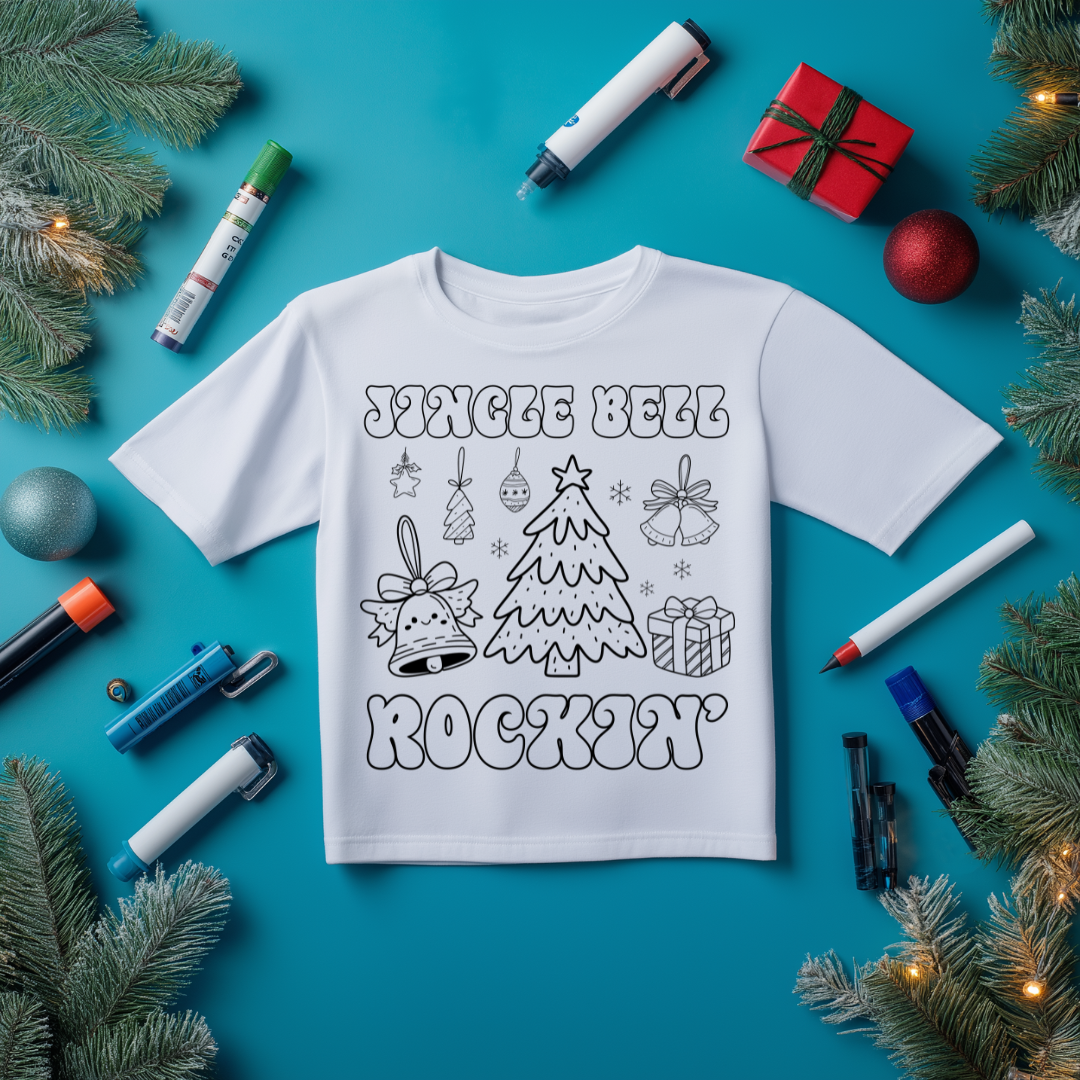 Personalized Christmas Coloring Shirt for Kids