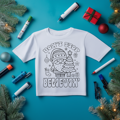 Personalized Christmas Coloring Shirt for Kids