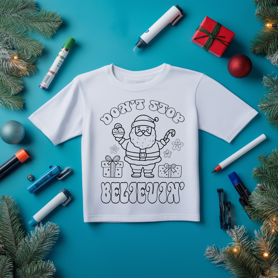 Personalized Christmas Coloring Shirt for Kids