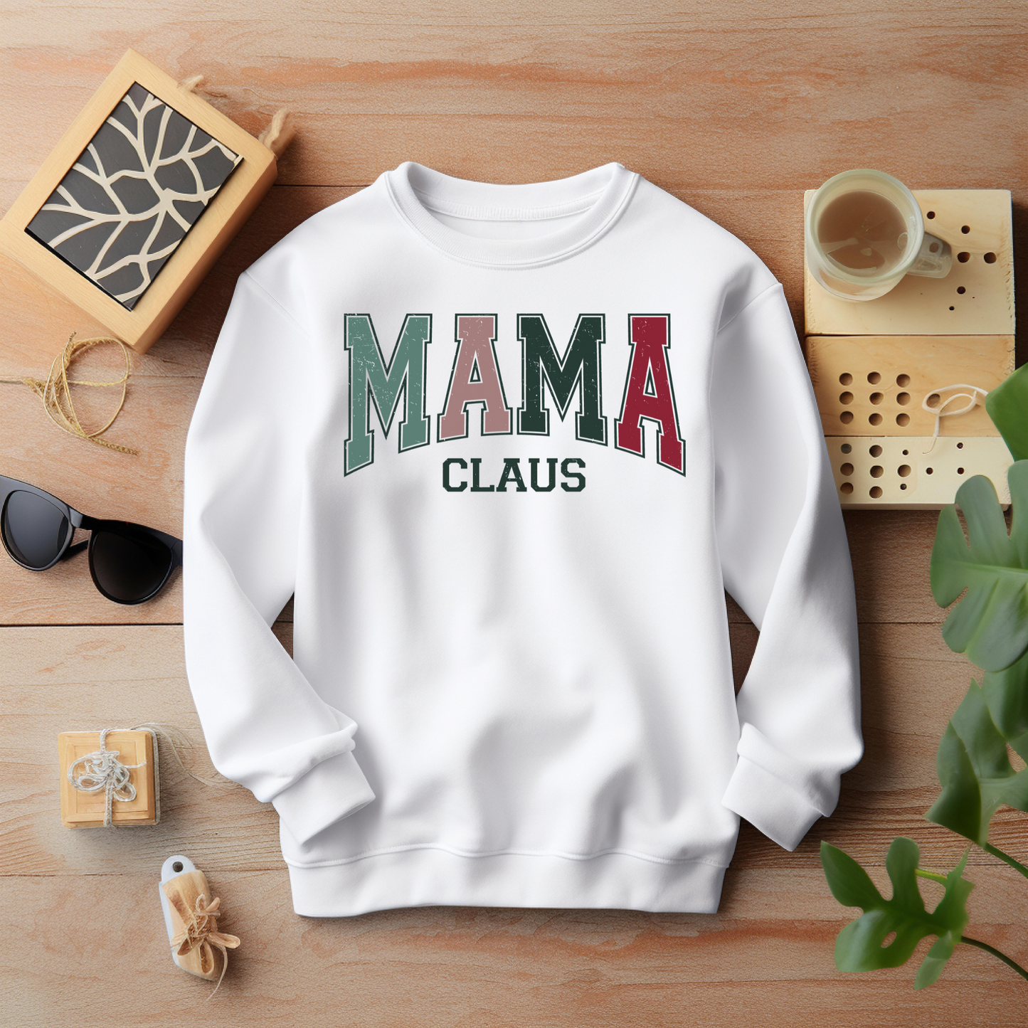 Mama Claus Papa Claus Sweatshirt – Family Christmas Vibes Gift