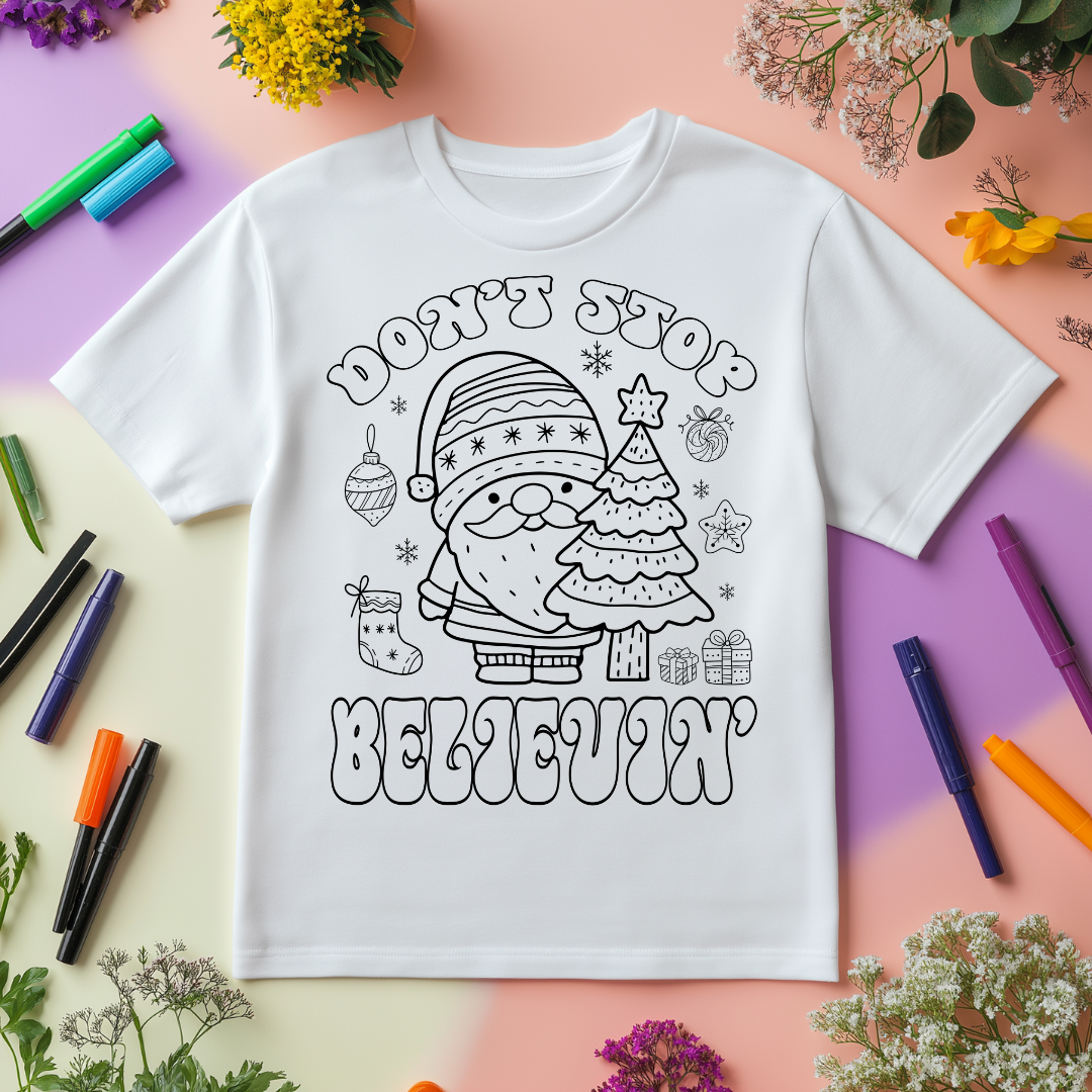 Personalized Christmas Coloring Shirt for Kids