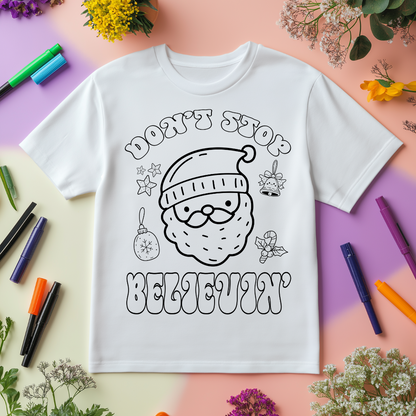 Personalized Christmas Coloring Shirt for Kids