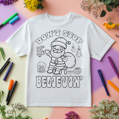 Personalized Christmas Coloring Shirt for Kids