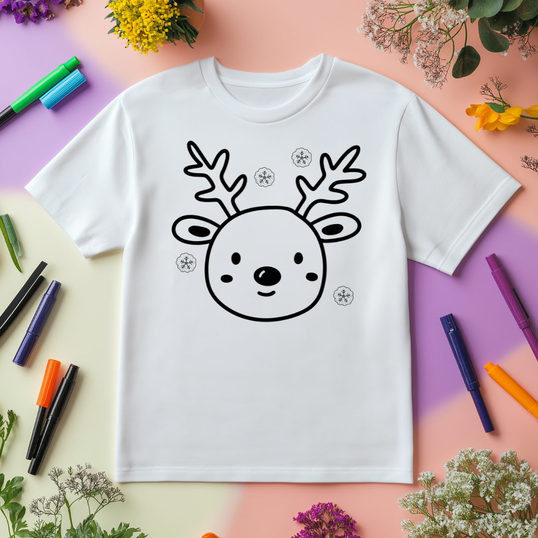 Personalized Christmas Coloring Shirt for Kids