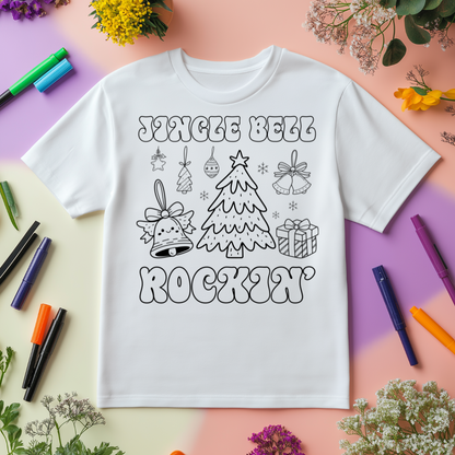 Personalized Christmas Coloring Shirt for Kids