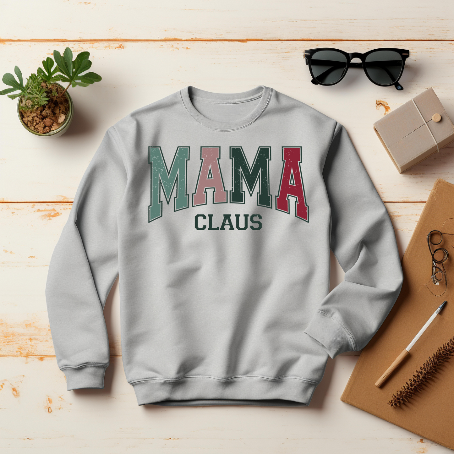 Mama Claus Papa Claus Sweatshirt – Family Christmas Vibes Gift