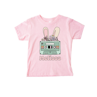 Retro Bunny Custom Name T-Shirt