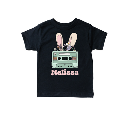 Retro Bunny Custom Name T-Shirt