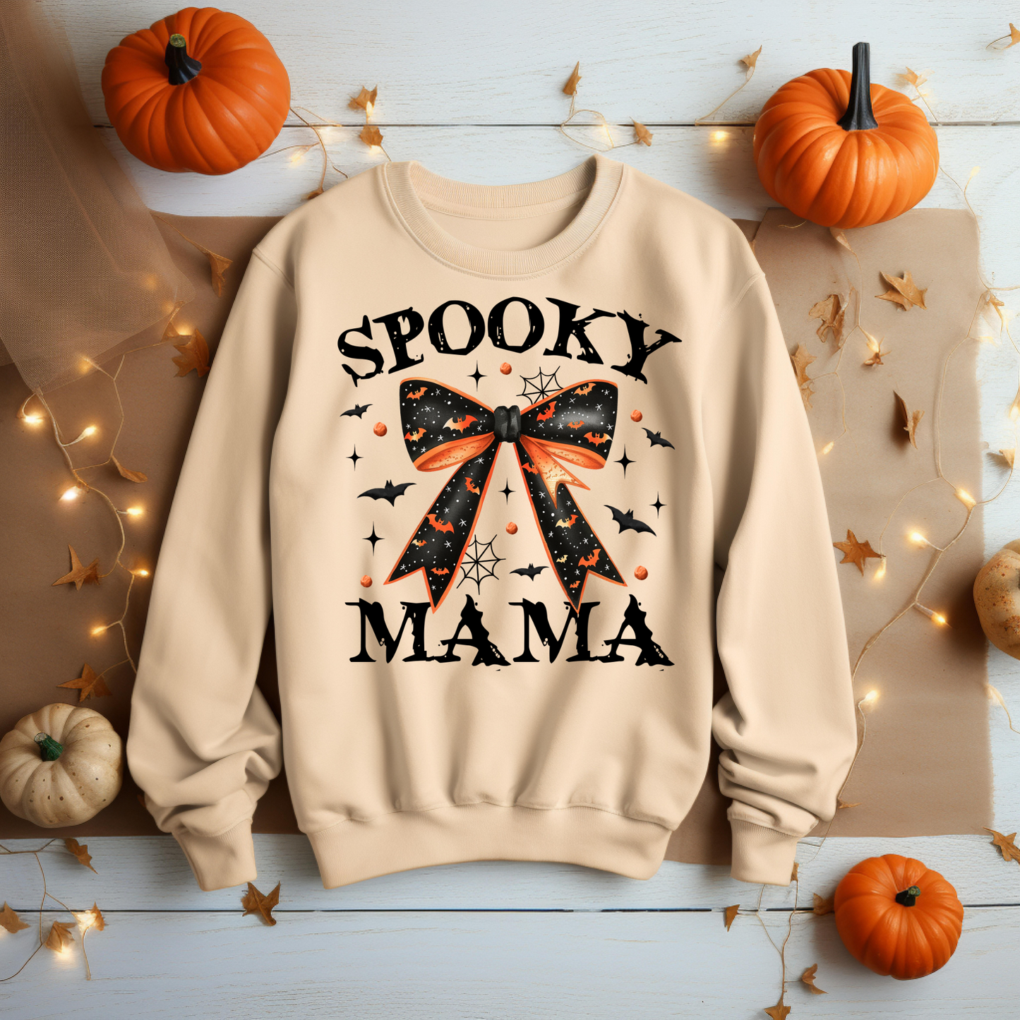 Halloween Sweatshirt - Spooky Mama Halloween Sweatshirt Cozy Autumn Halloween Vibes Gift