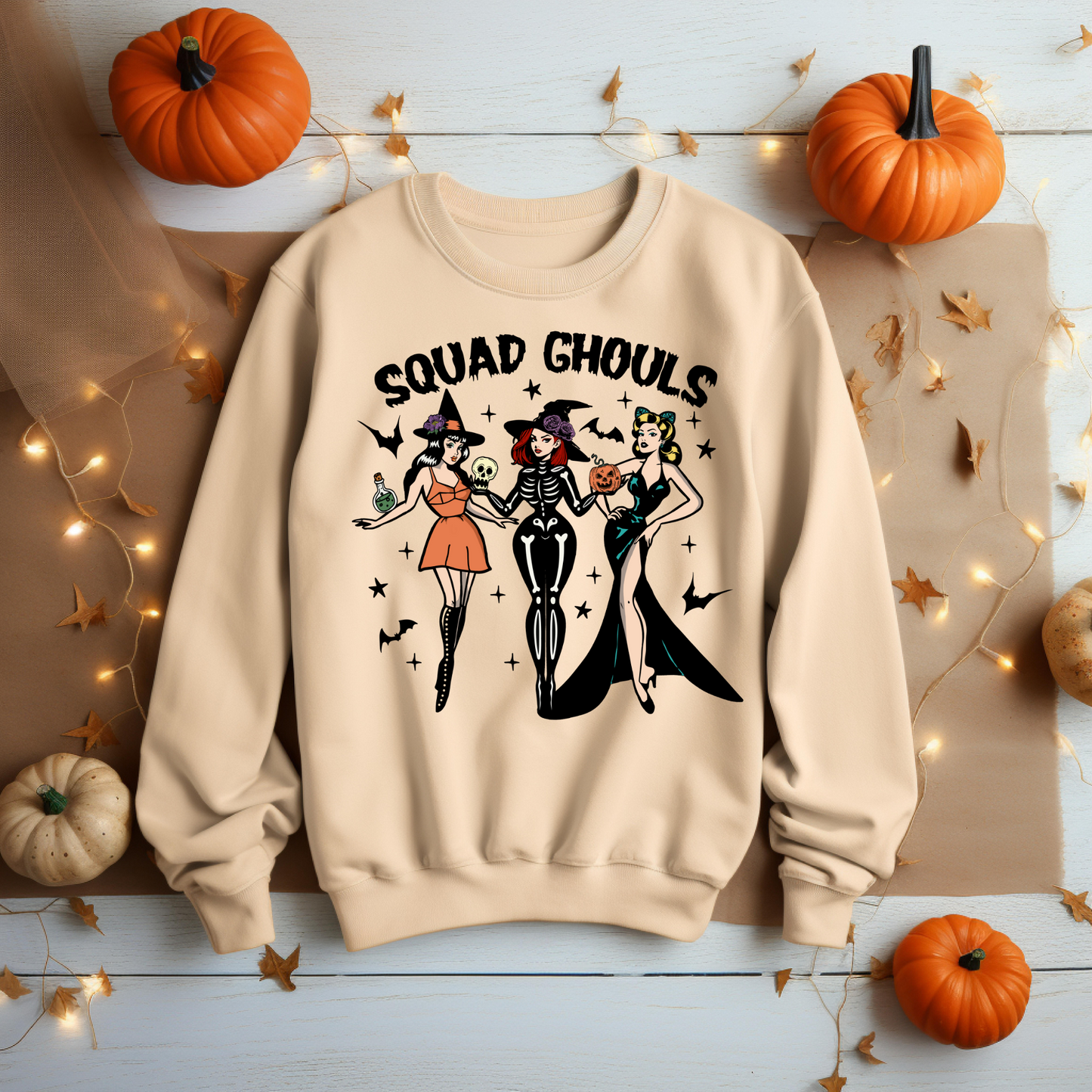 Squad Ghouls Halloween Sweatshirt - Cozy Autumn Halloween Vibes Gift