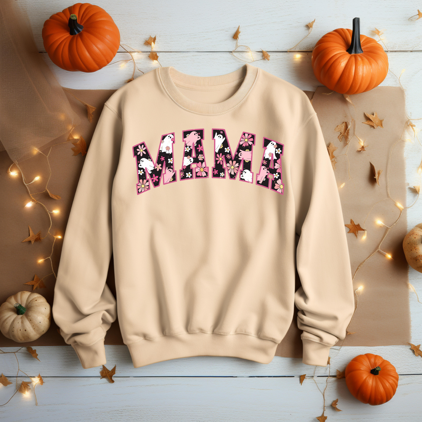 Mama Halloween Sweatshirt - Mama Halloween Halloween Vibes Gift - Spooky Season Graphic Sweatshirt - Halloween Party Outfit