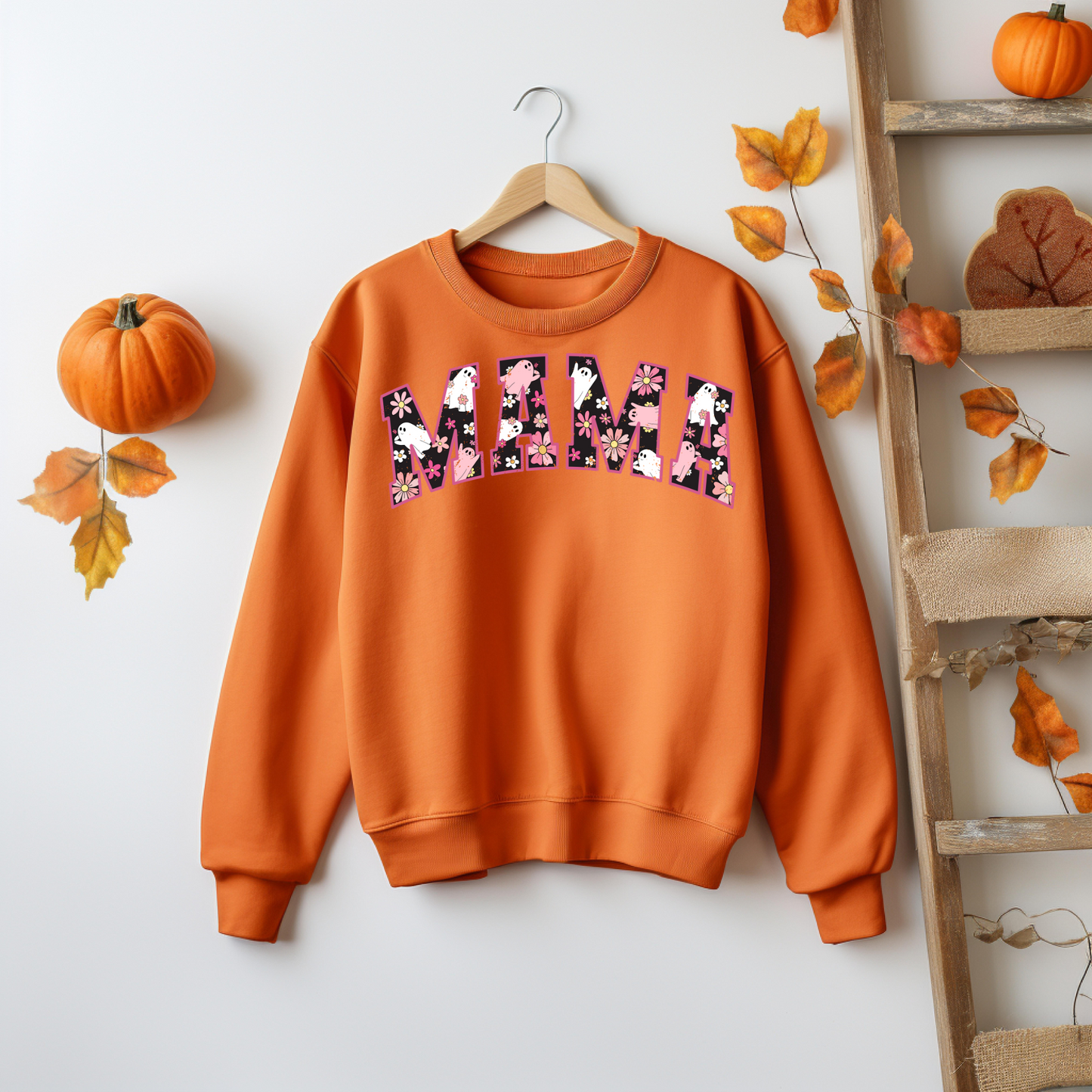 Mama Halloween Sweatshirt - Mama Halloween Halloween Vibes Gift - Spooky Season Graphic Sweatshirt - Halloween Party Outfit