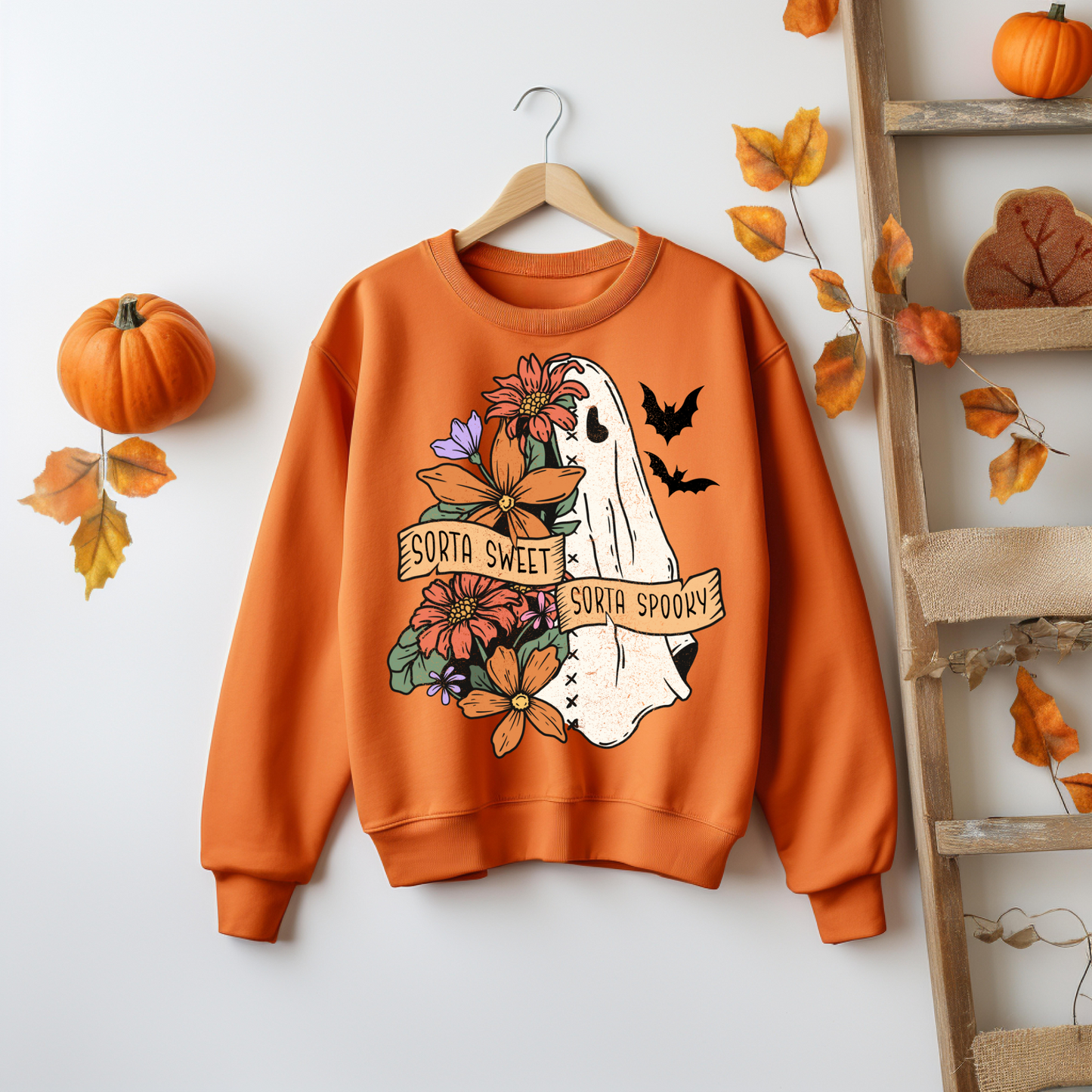 Coquette Bow Sweatshirt - Sorta Sweet Sorta Spooky Halloween Top