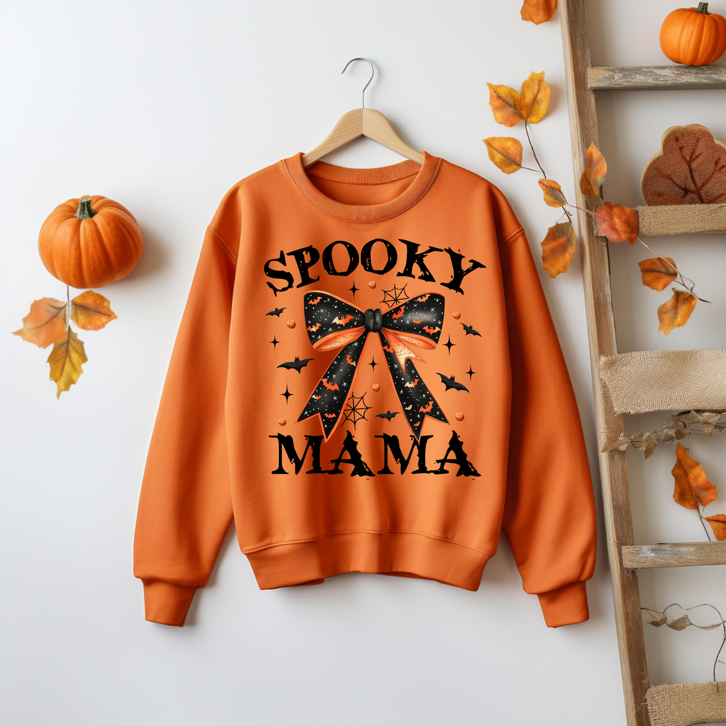 Halloween Sweatshirt - Spooky Mama Halloween Sweatshirt Cozy Autumn Halloween Vibes Gift