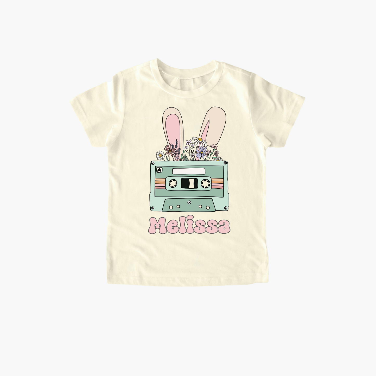 Retro Bunny Custom Name T-Shirt