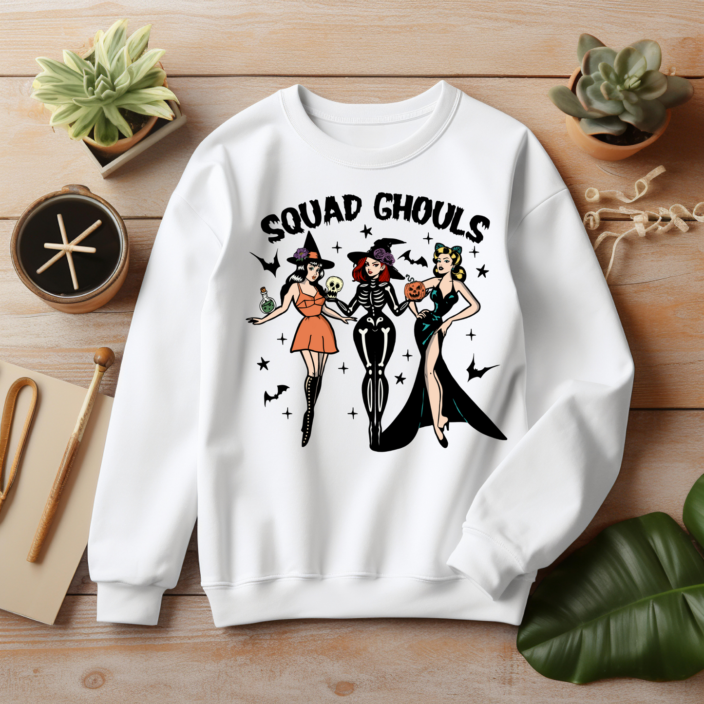 Squad Ghouls Halloween Sweatshirt - Cozy Autumn Halloween Vibes Gift