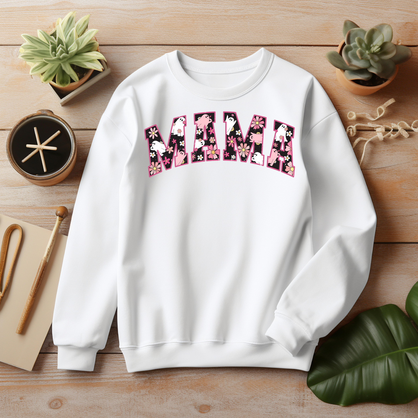 Mama Halloween Sweatshirt - Mama Halloween Halloween Vibes Gift - Spooky Season Graphic Sweatshirt - Halloween Party Outfit