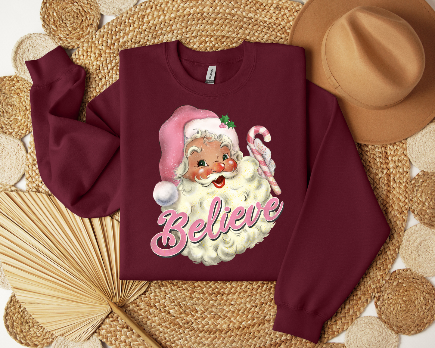 Pink Santa Retro Christmas Sweatshirt – Perfect Holiday Gift for Christmas