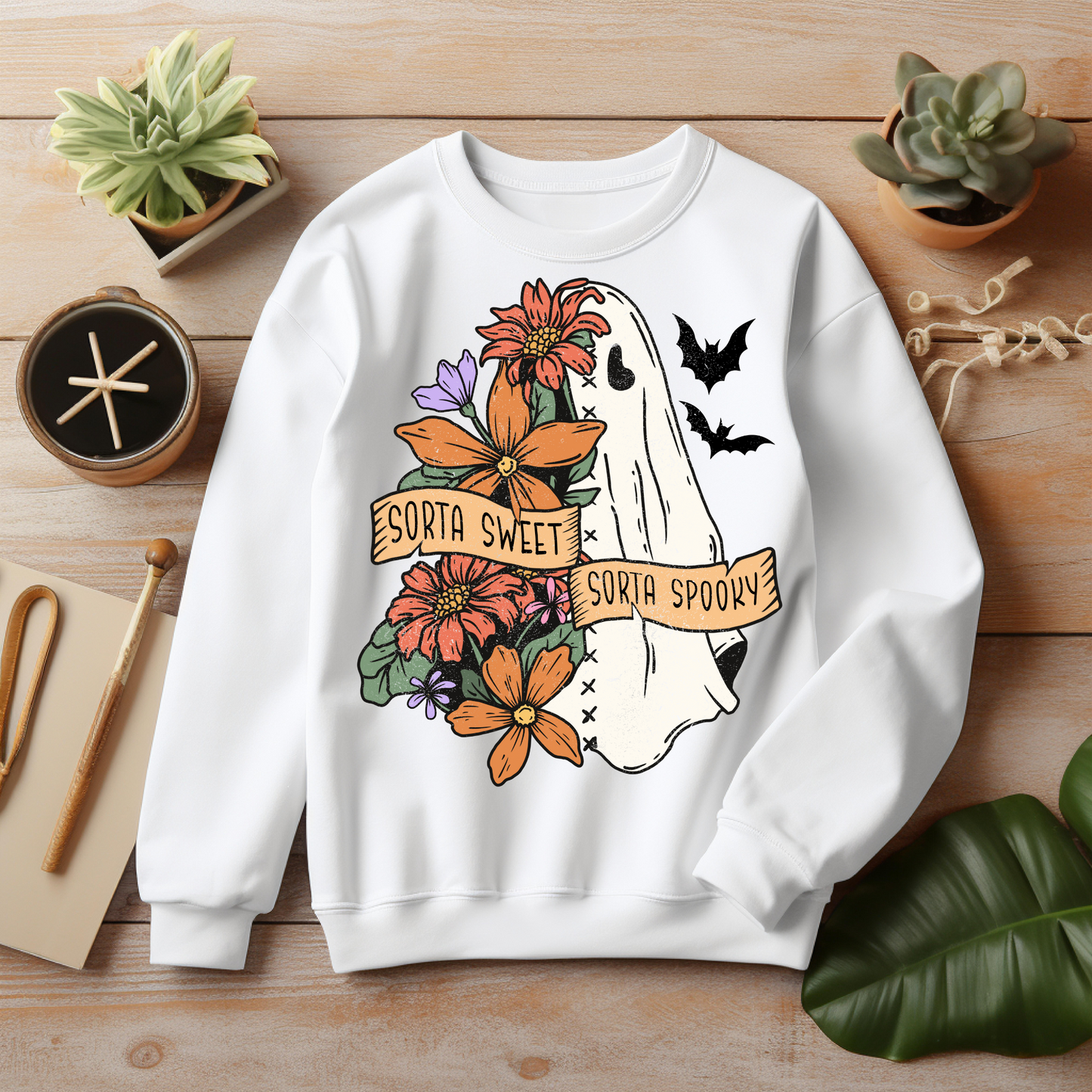 Coquette Bow Sweatshirt - Sorta Sweet Sorta Spooky Halloween Top