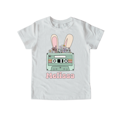 Retro Bunny Custom Name T-Shirt