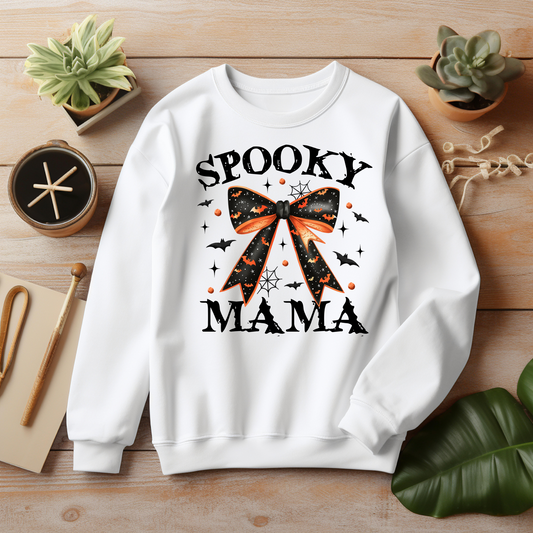 Halloween Sweatshirt - Spooky Mama Halloween Sweatshirt Cozy Autumn Halloween Vibes Gift