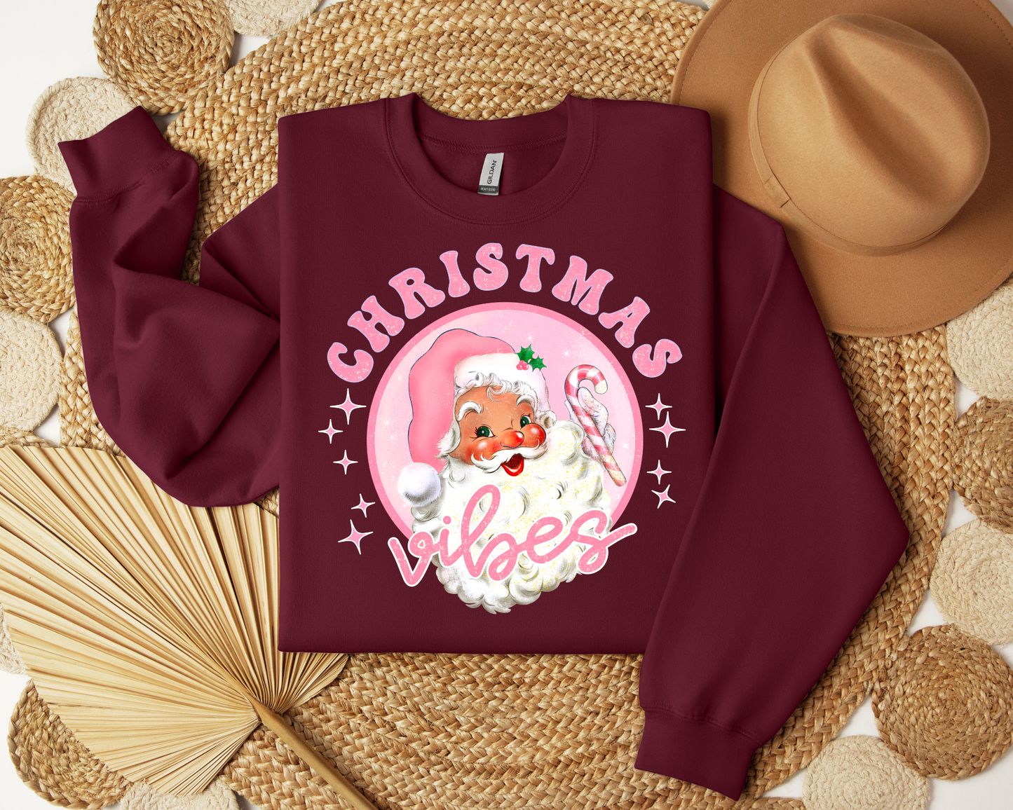 Christmas Vibes Santa Retro Christmas Sweatshirt – Perfect Holiday Gift for Christmas