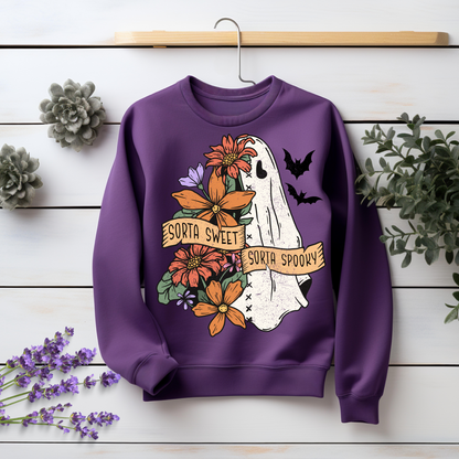 Coquette Bow Sweatshirt - Sorta Sweet Sorta Spooky Halloween Top