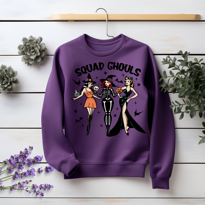 Squad Ghouls Halloween Sweatshirt - Cozy Autumn Halloween Vibes Gift