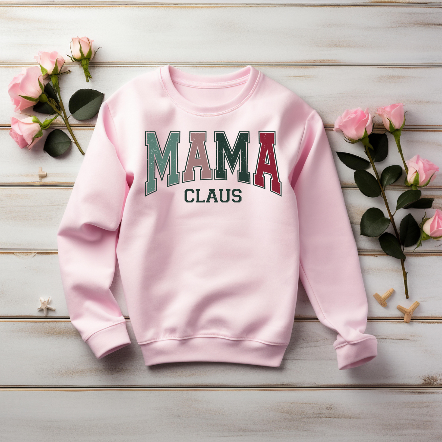 Mama Claus Papa Claus Sweatshirt – Family Christmas Vibes Gift